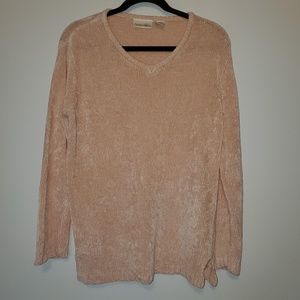 3/$25 courtney & co shimmer blush long sleeve top